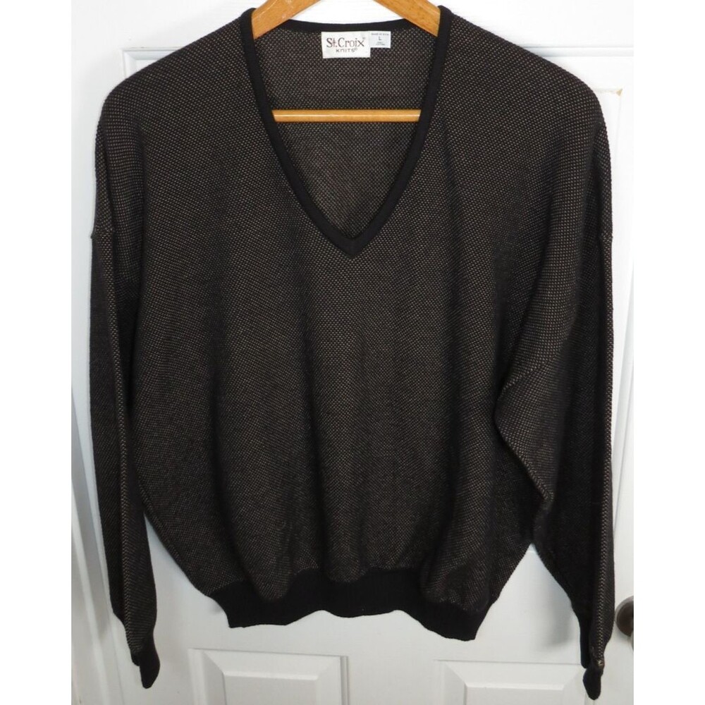 Vintage St. Croix Knits V-Neck Sweater Men's Size LG Made in USA